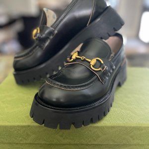 Gucci Leather Lug Sole Horsebit Loafers size 36